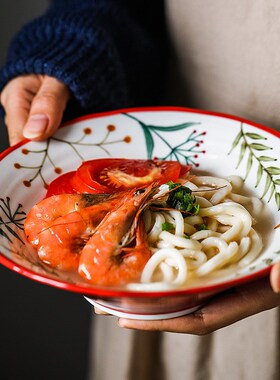 8 inch Ceramic Bowl Noodle Bowl Forest Animal Design Large B