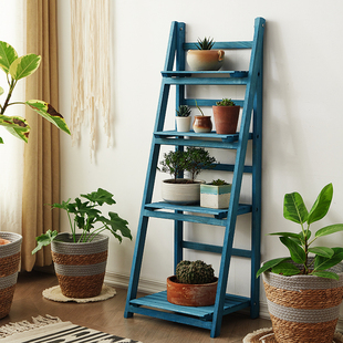 多层花盆架实木落地绿植花卉架子室内阳台客厅置物架梯形花架子