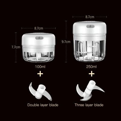 100/250ml Cordless Portable Electric Mini Food Chopper Garli