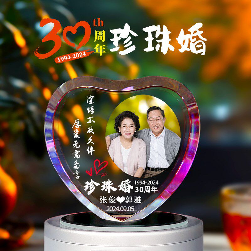 照片定制结婚纪念日一/五/十/30周年金婚礼物送父母爸妈老公老婆