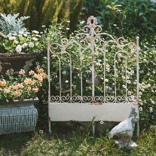 Monet Garden复古铁艺矮栅栏铁质爬藤植物攀爬架花支架庭院围栏