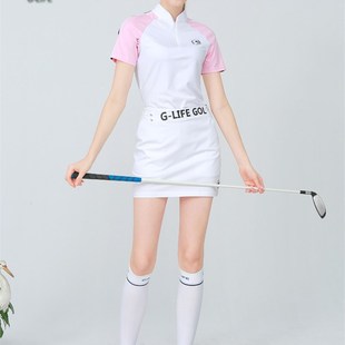上衣 G9高尔夫女装 女短袖 套装 白色包臀短裙防走光裙子 高尔夫服装