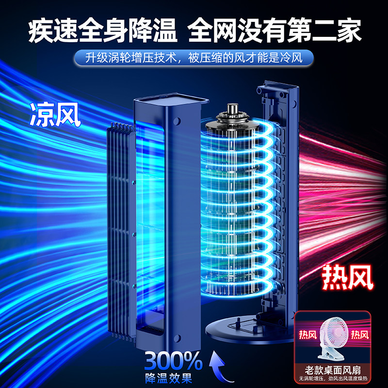 桌面制冷空调风扇小型办公室桌上移动壁挂式家用厨房挂墙无叶降温