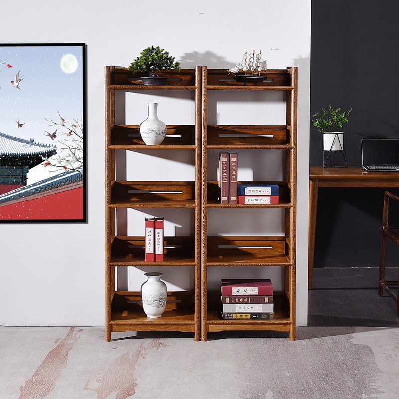 7K红木小书架 鸡翅n木置物架实木落地多层简约超窄缝收纳架 中式