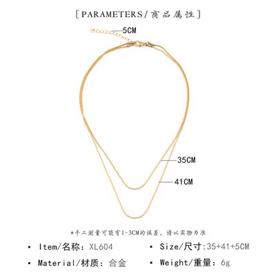 小众高货Double layer solid necklaces Necklace women chooker