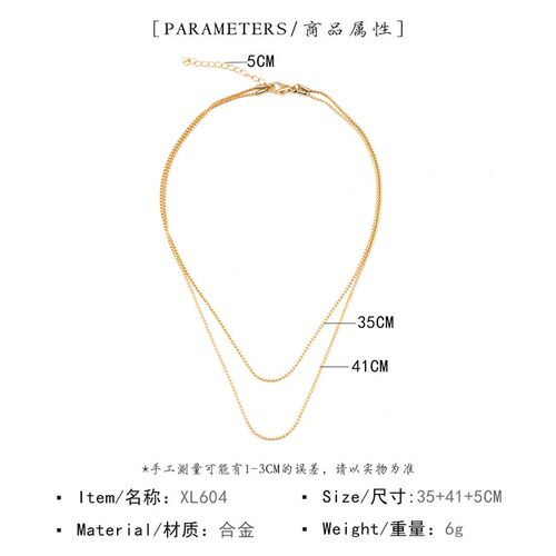 小众高货Double layer solid necklaces Necklace women chooker