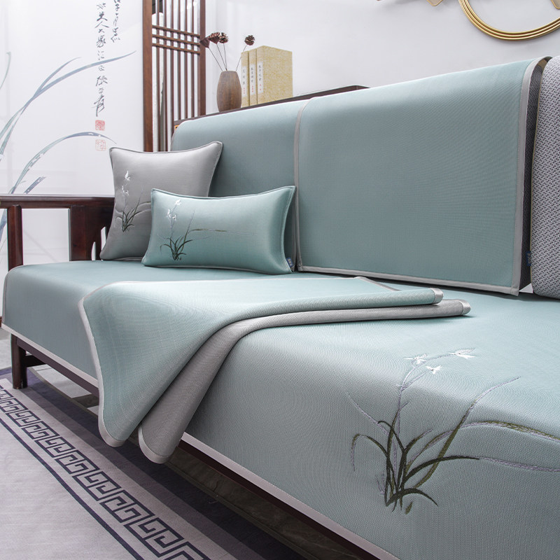 夏季新中式冰丝沙发垫2024新款沙发坐垫实木防滑套罩夏天凉席垫子,居家布艺,沙发垫,淘宝优惠券,粉丝福利购,淘宝优惠卷