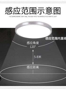 LED感应灯声控雷达智能人体红外感应灯ledM过道微波车库楼梯吸顶