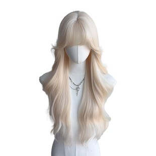 大波浪长卷发Lolita全头套 白金色假发女长发rose同款 海洋精灵