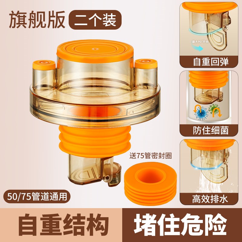 速发厨房下水管三头通防返臭神器洗菜盆净水器管道密封圈转接贺尚