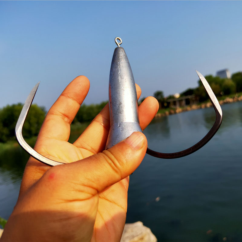 300克锚钩开闸放水锚鱼钩三锚钩抗水流带铅刀锋锚钩特大号 大克重