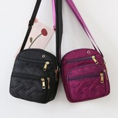 新款 休闲竖款 多层大屏手机包单肩包牛津女斜挎布包迷你手机袋小包