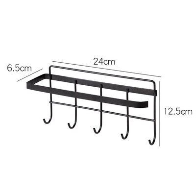 5 Hooks Wardrobe Towel Paper Racks Kitchen Hanger Organizer