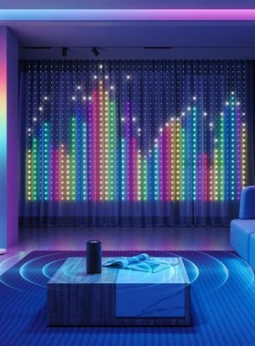 Govee LED 幻彩可变换图案发光帘子 瀑布动态灯光秀智能窗帘灯