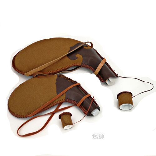 Leather Hip Flask Sheep Gall Inner Wine Bag Mongolia Minorit