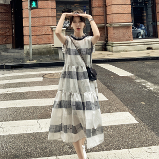 哺乳连衣裙夏装背心裙女时尚款过膝长裙产后超仙喂奶裙夏天哺乳衣