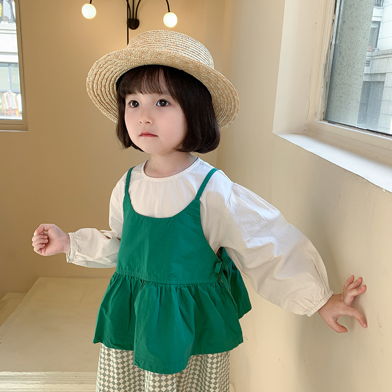 女童韩版裙子套装2021秋装新款儿童装宝宝M洋气马甲连衣裙两件套