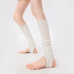 白色踩脚袜套女夏季薄款芭蕾风堆堆袜小腿袜显瘦长筒瑜伽腿套夏天