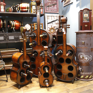 饰品 140厘米大型欧式 提琴红酒柜落地红酒架展示收纳架客厅酒庄装
