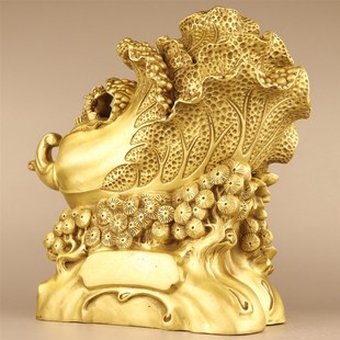 白菜办公室 饰品黄铜百财 客厅 书房装 居家桌面摆件 酒柜 铜