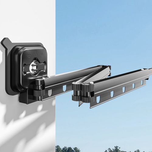 免打孔折叠晾衣架隐形壁挂凉衣杆室内外伸缩阳台家用晒被神器杆子