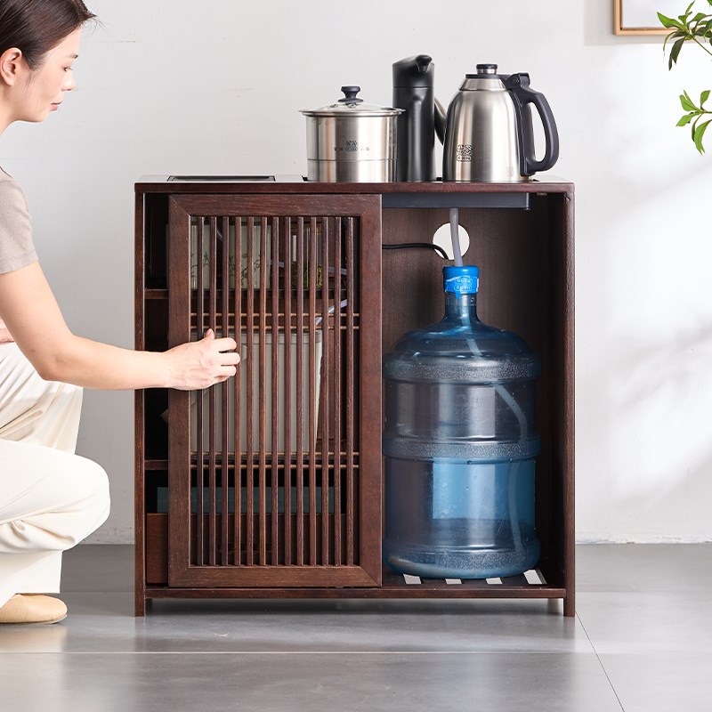 移动茶台边柜家用实木茶水柜茶桌侧边几小茶几桌子烧水茶吧几茶叶