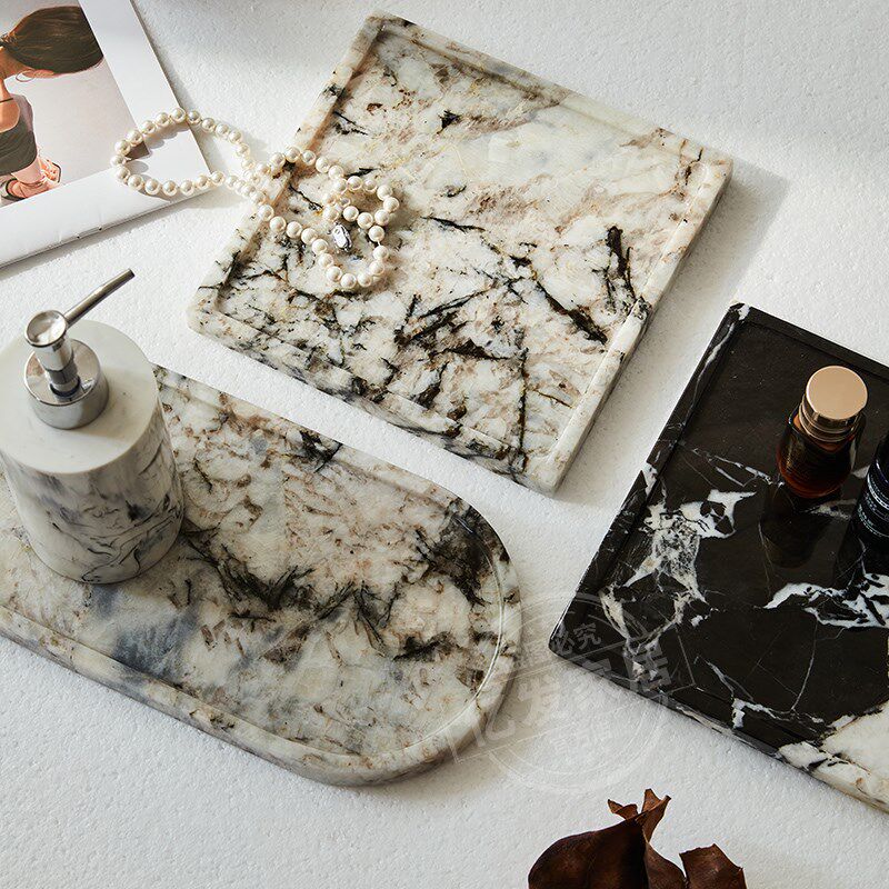天然大理石奢石托盘摆件卫生间洗手台洗漱用品毛巾香薰置物收纳盘,家居饰品,香薰托盘,淘宝优惠券,粉丝福利购,淘宝优惠卷