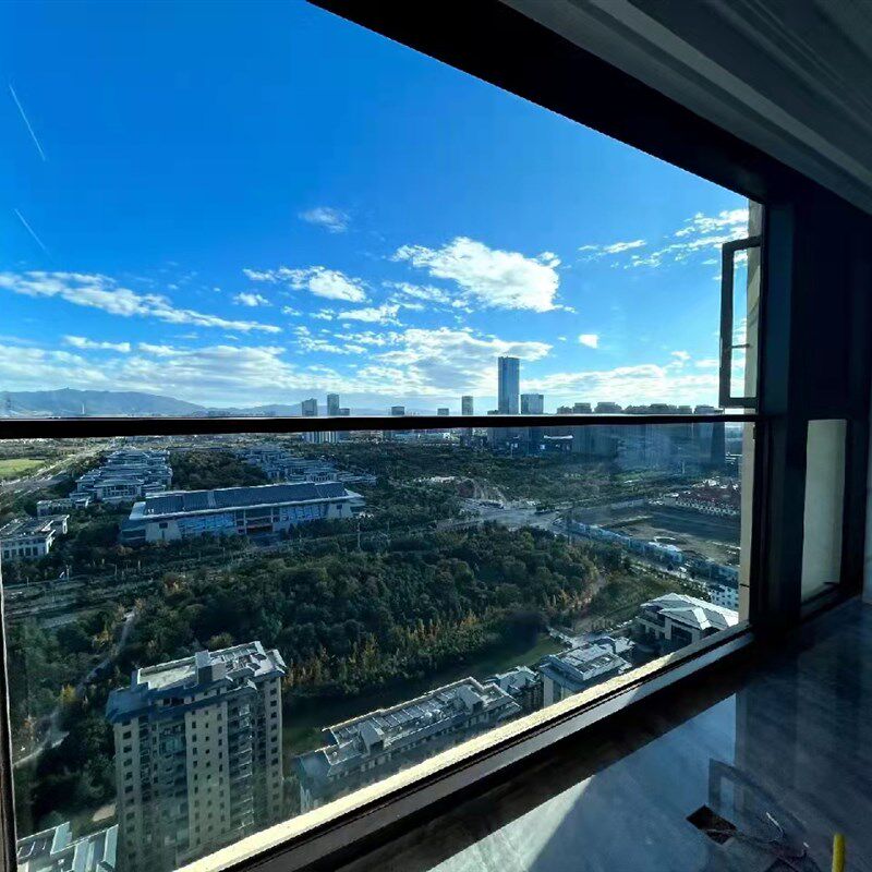 智能电动升降阳台窗定制别墅公寓全景遥控高o档断桥铝推拉提升窗