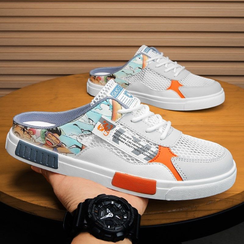 夏季外穿运动休闲网面无后跟透气特大码45包头46潮流47懒人半拖鞋,流行男鞋,休闲拖鞋,淘宝优惠券,粉丝福利购,淘宝优惠卷