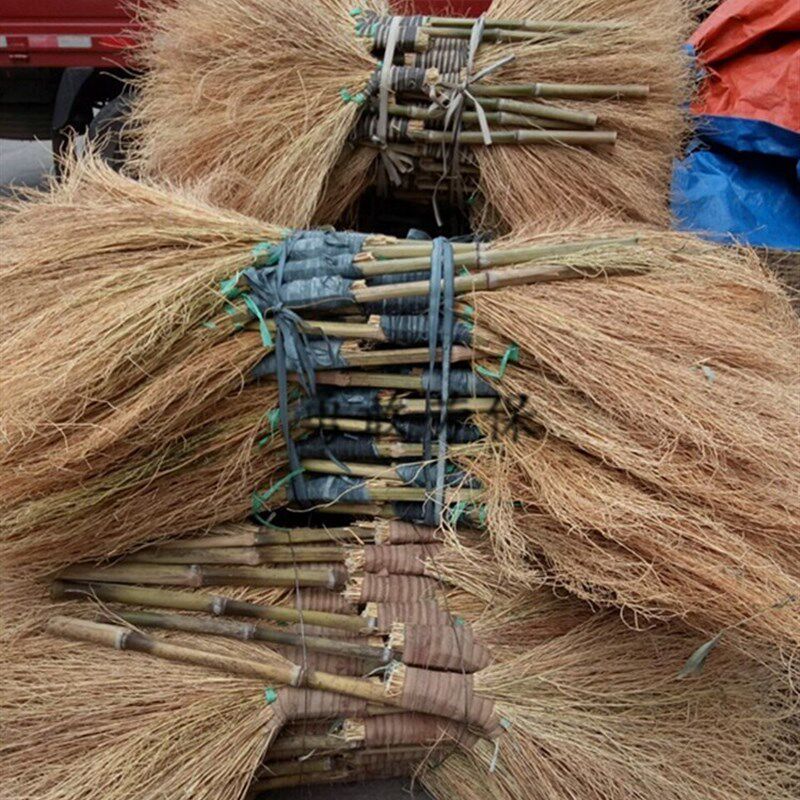厂家小铁扫帚竹扫把工地t笤帚家用草大铁扫把庭院扫帚大竹柄扫帚