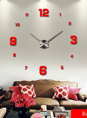 Sticker Watch Wall-Clock Digital Mirror Diy-Accessories Acry