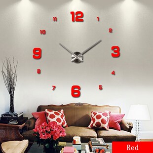 Sticker Watch Wall-Clock Digital Mirror Diy-Accessories Acry