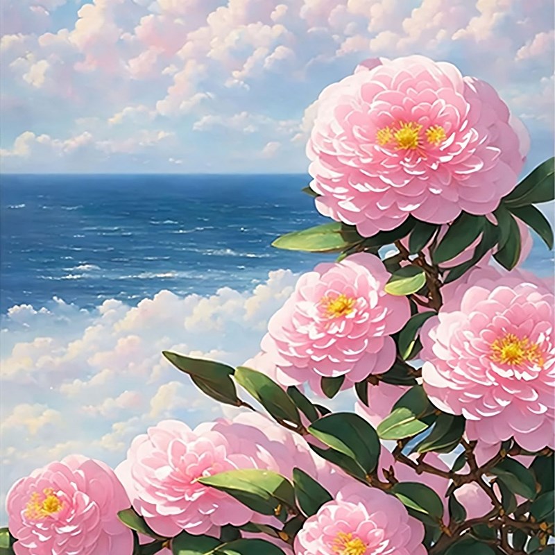 手工绘画按数字填色玫瑰花DIY数字油画丙烯风景装饰画无框图片