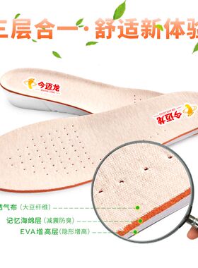 透气隐形内增高鞋j垫男式3CM女2CM鞋子垫吸汗防臭减震皮鞋增高全