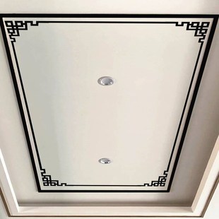 新款美边线自粘黑色天花板吊顶装饰线条中式对角花平面贴石膏线美