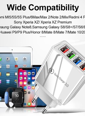 4 USB Fast Charger Quick Charge 3.0 For iPhone 13 Charger Fo