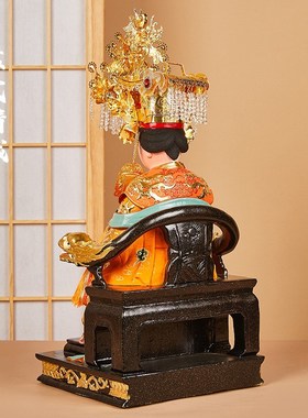 妈祖神像木雕天上圣母湄洲岛海神天后娘娘神像精致妈祖头冠披风