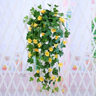 Morning Glory Hanging Plants Silk Garland Fake Green Plant H