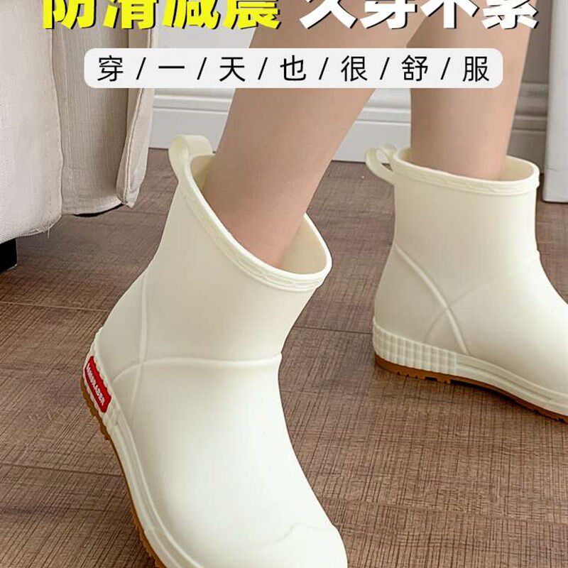 新款雨靴女中筒软长筒防水女士防滑男士雨靴雨鞋情侣款时尚款