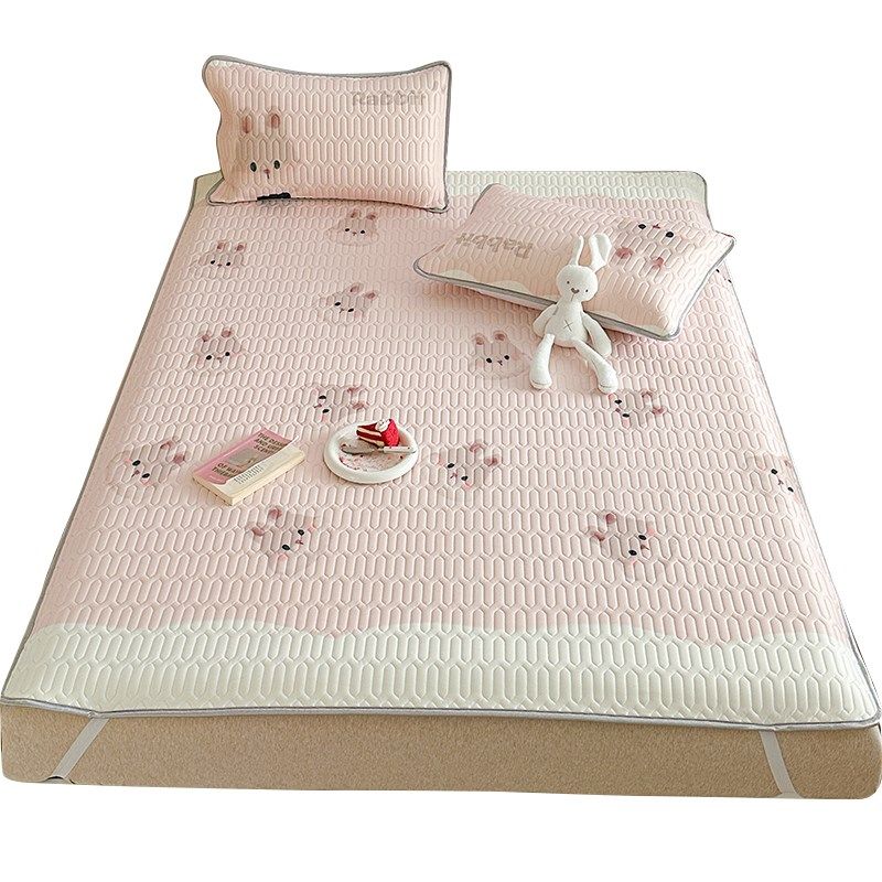 夏季可爱冰丝乳胶凉席三件套少女心单人学生宿舍可机洗空调软席子