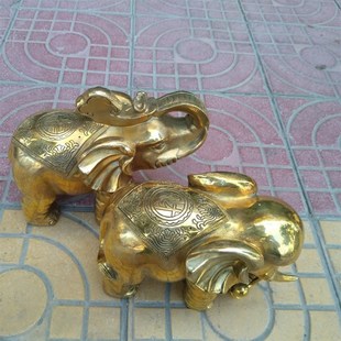 铜大象摆件吉祥瑞象一对招财镇宅对象店铺开业礼品办公室装饰大象
