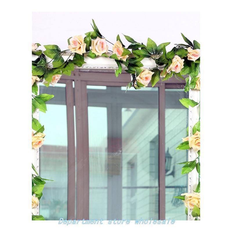 极速1pcS/lot 230-250cm ARtIFIcIAl FloweRS SIlk RoSeS IVy VIn