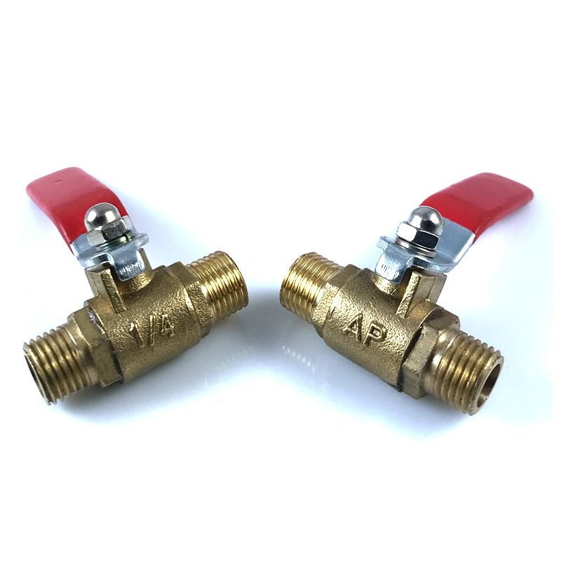 2pcs 1/4'' Ball Valve Brass material Male to Male Water Valv