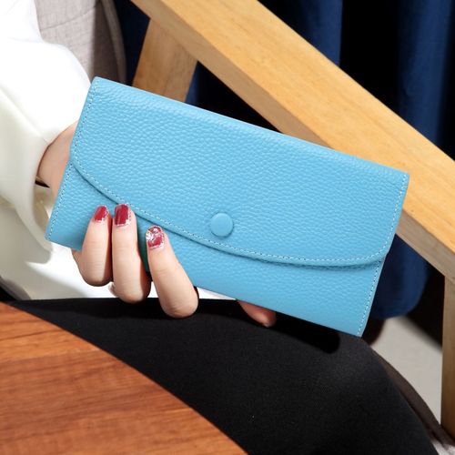 2024新款真皮大容量钱夹放手机拉链零钱包纯牛皮超薄长款钱包百搭