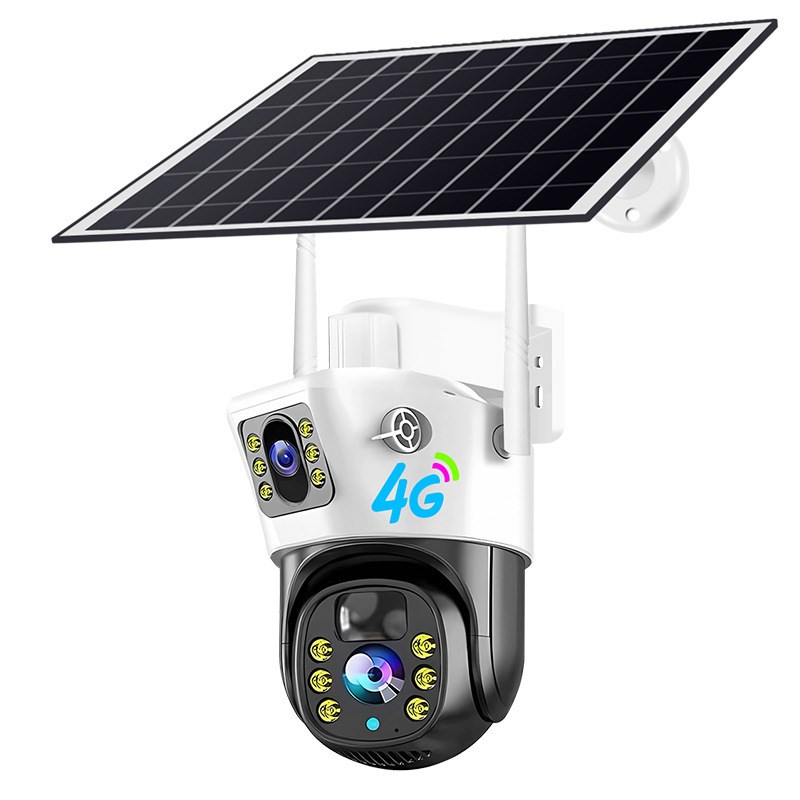 v380太阳能双目wifi高清智能防水家用远程摄像机室外监控4g摄像头