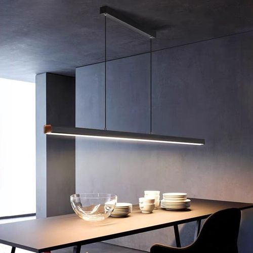 北欧餐厅吊灯创意简约现代个性办公室轻奢装饰条形吧台一字长条灯