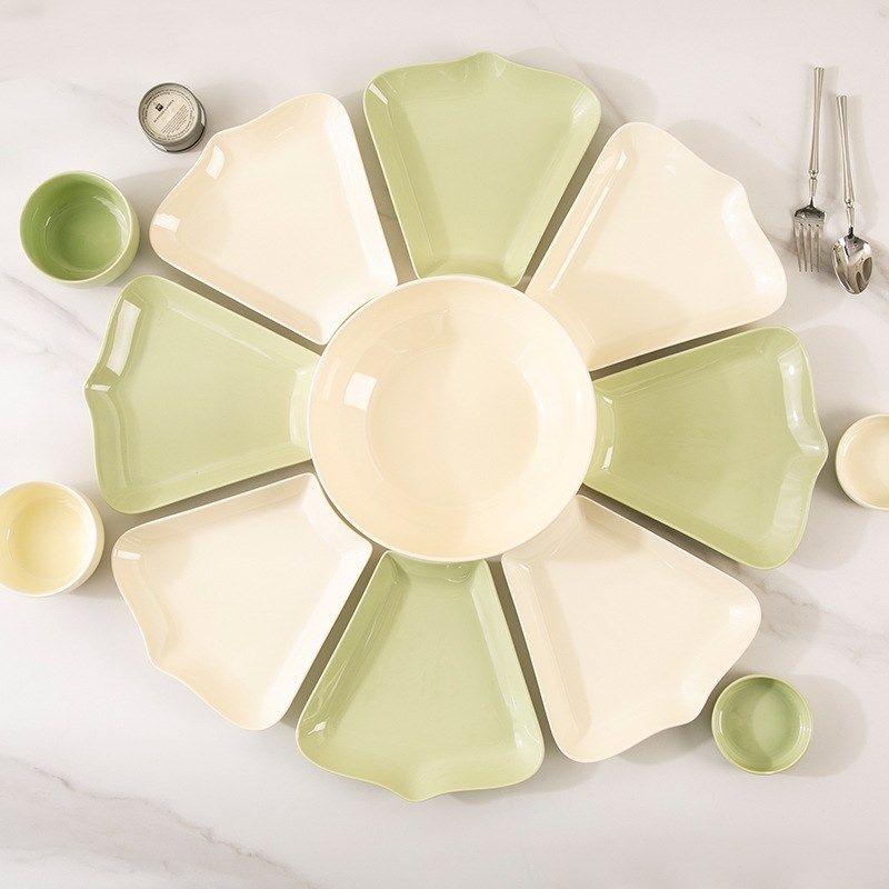 奶油风高颜值陶瓷餐具套装拼盘碗碟套装家用年夜饭餐具碗碟盘套装,餐饮具,瓷器套装,淘宝优惠券,粉丝福利购,淘宝优惠卷
