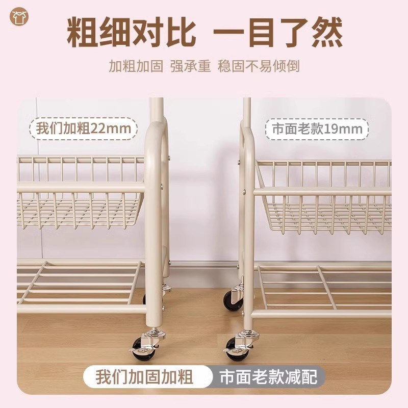 卧室落地阳台家用挂衣杆架金属衣帽架柜房间收纳置物架子晾衣神器