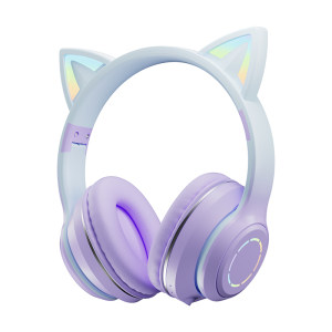 极速.LED Cat Ear Noise Cancelling Headphones Bluetooth5.0 He