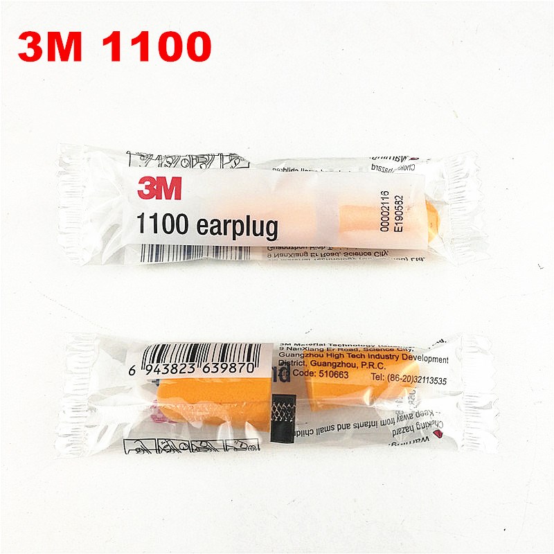 10pairs/lot 3M 1100 Disposable Ear Plug Foam Noise Reducer